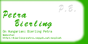 petra bierling business card